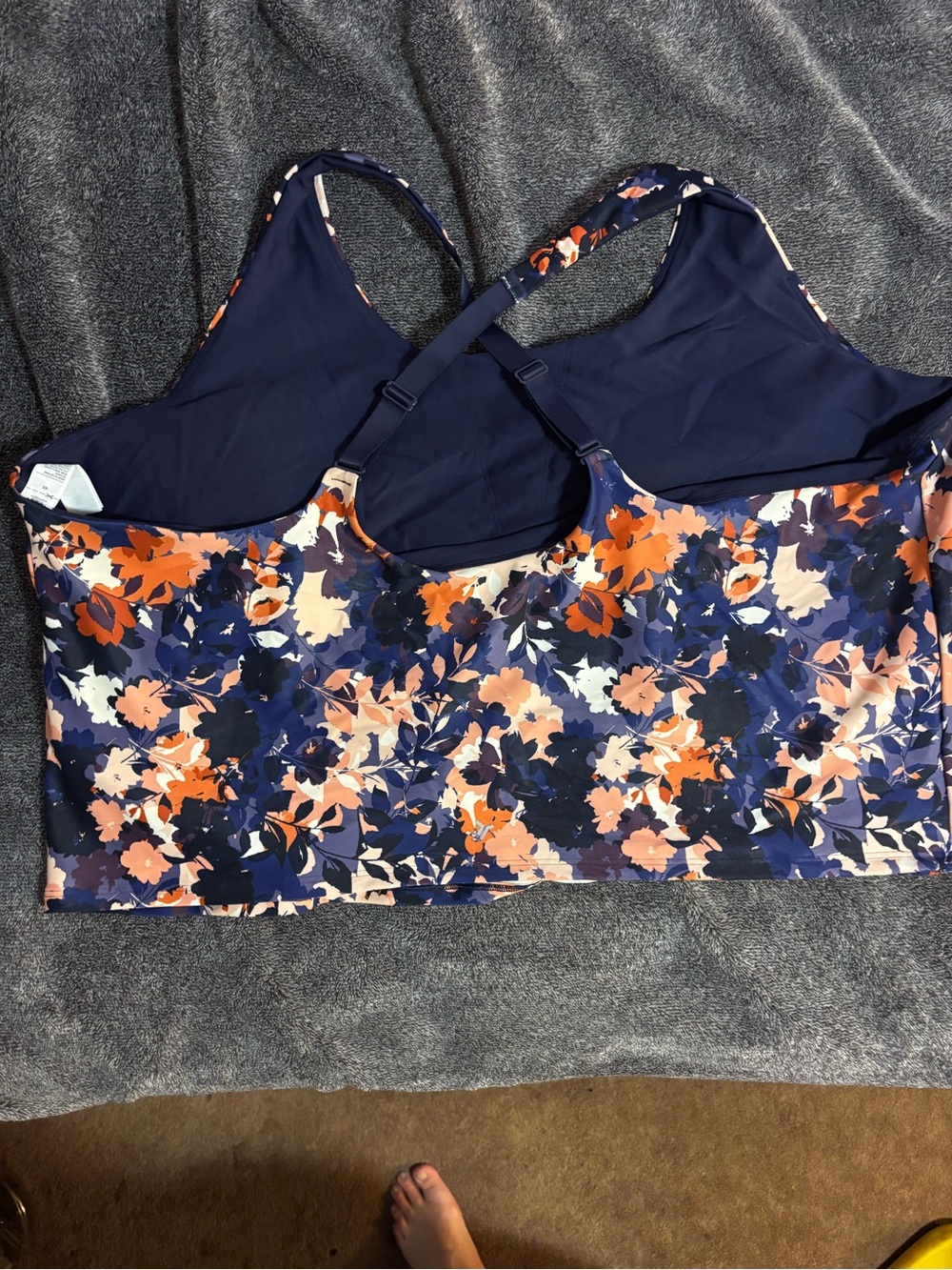 Old Navy dark blue floral sports bra